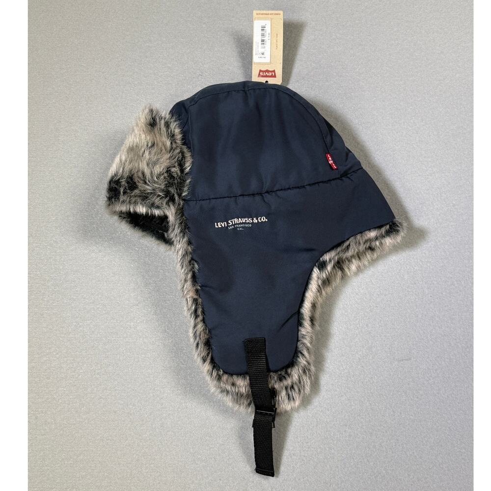 Levi's Men's Nylon Water Resistant Maximum Warmth Trapper Hat - Navy L/XL $40